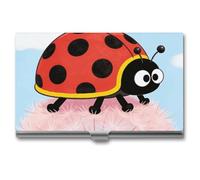 LZQPOEAS Ladybug Business Card Holder, Personalized Metal Name Card Case, Portable Pocket Card Organizer with Buckle Closure, Professional Business Card Container for Office