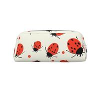 LZQPOEAS Ladybugs Pattern Infinite Speckled Pencil Case Leather Pen Bag Travel Makeup Bag Zipper Organizer Bag for Women Men