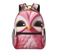 LZQPOEAS Laptop Backpack for Women Men Travel Backpacks Lightweight Casual Daypack A pink Owl Computer Bag