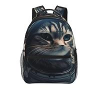 LZQPOEAS Laptop Backpack for Women Men Travel Backpacks Lightweight Casual Daypack Astronaut cat in space Computer Bag