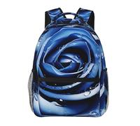 LZQPOEAS Laptop Backpack for Women Men Travel Backpacks Lightweight Casual Daypack Beautiful Blue Rose Illustration Computer Bag