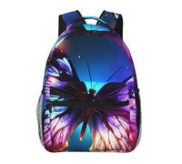 LZQPOEAS Laptop Backpack for Women Men Travel Backpacks Lightweight Casual Daypack Beautiful glowing butterfly Computer Bag