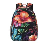 LZQPOEAS Laptop Backpack for Women Men Travel Backpacks Lightweight Casual Daypack Beautiful Hibiscus Flower Computer Bag