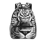 LZQPOEAS Laptop Backpack for Women Men Travel Backpacks Lightweight Casual Daypack Black and white leopard face Computer Bag