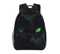 LZQPOEAS Laptop Backpack for Women Men Travel Backpacks Lightweight Casual Daypack Black cat green eyes Computer Bag