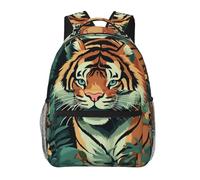 LZQPOEAS Laptop Backpack for Women Men Travel Backpacks Lightweight Casual Daypack Butterfly and tiger Computer Bag