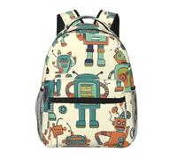 LZQPOEAS Laptop Backpack for Women Men Travel Backpacks Lightweight Casual Daypack Cute Cartoon Robots Computer Bag