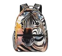 LZQPOEAS Laptop Backpack for Women Men Travel Backpacks Lightweight Casual Daypack Cute zebra watercolor Computer Bag