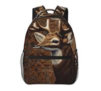 LZQPOEAS Laptop Backpack for Women Men Travel Backpacks Lightweight Casual Daypack Deer on brown background Computer Bag