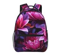 LZQPOEAS Laptop Backpack for Women Men Travel Backpacks Lightweight Casual Daypack Flower Leaves Purple red flower Computer Bag