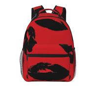 LZQPOEAS Laptop Backpack for Women Men Travel Backpacks Lightweight Casual Daypack Red and black lips Computer Bag