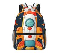 LZQPOEAS Laptop Backpack for Women Men Travel Backpacks Lightweight Casual Daypack rocket clipart space ship Computer Bag