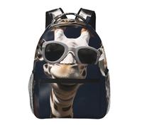 LZQPOEAS Laptop Backpack for Women Men Travel Backpacks Lightweight Casual Daypack Three giraffes wearing sunglasses Computer Bag