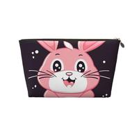LZQPOEAS Leather Makeup Bag Travel Toiletry Bag Cute cartoon rabbit Cosmetic Bag Zipper Large Pencil Bag for Women Men, Gold, One Size
