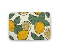LZQPOEAS Lemon Fruit Pattern Floor Mat 15.7" x23.6 Stylish Multifunctional Coral Fleece Rugs Soft Super Absorbent Patterned Thick Bath Mats for Bathroom Floor,Dressing Table, Home Decor Accessories