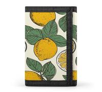 LZQPOEAS Lemon Fruit Pattern Trifold Wallet for Men Slim Minimalist Front Pocket Modern Fashion Wallet Extra Capacity Credit Card Holder Cards Purse