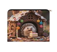 LZQPOEAS Little Hedgehog in The Candy House Makeup Bag Large Capacity Cosmetic Bag for Women Multi-Function Small Zipper Pouch Portable Travel Toiletry Bags Personalized Makeup Bags for Purse