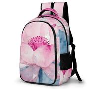 LZQPOEAS Lotus Pink Flower Backpack for Travel Double-Layer Design Leak-Proof Lightweight Portable Travel Bag Water Resistant Rucksack For Men Women Bookbag