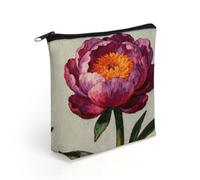 LZQPOEAS Lovely Flower Makeup Bag Cute Zippered Cosmetic Pouch Travel Toiletry Organizer Waterproof Cosmetic Pouch Portable Toiletry Pouch Gift for Mom Teacher Friends