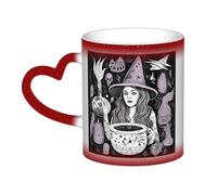 LZQPOEAS Magic Witch Witchcraft Bohemian Drawing Coffee Mugs Heat Sensitive Color Changing Mug In The Sky 13 Ounce Ceramic Tea Cup Personalized Drinking Cup Novelty Coffee Cup Gifts for Men Women