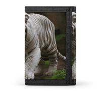 LZQPOEAS Majestic White Bengal Tiger Trifold Wallet for Men Slim Minimalist Front Pocket Modern Fashion Wallet Extra Capacity Credit Card Holder Cards Purse