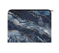 LZQPOEAS Marble Navy Blue Mixed Makeup Bag Large Capacity Cosmetic Bag for Women Multi-Function Small Zipper Pouch Portable Travel Toiletry Bags Personalized Makeup Bags for Purse