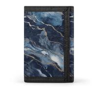 LZQPOEAS Marble Navy Blue Mixed Wallet Ultra Slim Minimalist Trifold Wallet Men Wallets Credit Card Holder Sl illfold