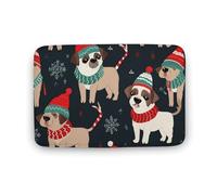LZQPOEAS Merry Christmas Dog Floor Mat 19.7"x31.5" Stylish Multifunctional Coral Fleece Rugs Soft Super Absorbent Patterned Thick Bath Mats for Bathroom Floor,Dressing Table, Home Decor Accessories