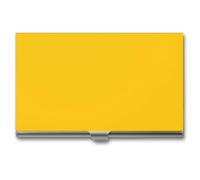 LZQPOEAS Milk Duck Yellow Business Card Holder, Personalized Metal Name Card Case, Portable Pocket Card Organizer with Buckle Closure, Professional Business Card Container for Office