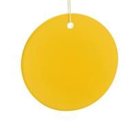 LZQPOEAS Milk Duck Yellow Round Ceramic Pendant Hanging Festival Ornament, Personalized Double Sided Ceramic Home Decor, Lightweight Durable Hanging Ornament Gift for Home, Party, Women Men