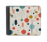 LZQPOEAS Modern Mid Century Wallet Extra Capacity Slim Bifold Wallet with Multiple Card Slots Men's Leather Wallets Travel Billfold