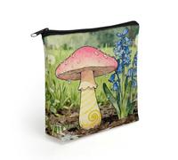 LZQPOEAS Mushroom Floral Makeup Bag Cute Zippered Cosmetic Pouch Travel Toiletry Organizer Waterproof Cosmetic Pouch Portable Toiletry Pouch Gift for Mom Teacher Friends