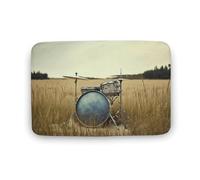 LZQPOEAS Music Drum in Field Floor Mat 15.7" x23.6 Stylish Multifunctional Coral Fleece Rugs Soft Super Absorbent Patterned Thick Bath Mats for Bathroom Floor,Dressing Table, Home Decor Accessories