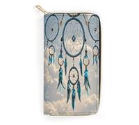 LZQPOEAS Native Dream Catcher Wallet for Men Women Credit Card Holder Minimalist Long Wallet Soft PU Leather Wallet Zipped Coin Purse