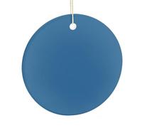 LZQPOEAS Navy Blue Round Ceramic Pendant Hanging Festival Ornament, Personalized Double Sided Ceramic Home Decor, Lightweight Durable Hanging Ornament Gift for Home, Party, Women Men