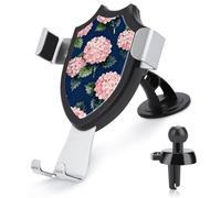 LZQPOEAS Navy Floral Car Phone Mount Universal Cell Phone Holder for Dashboard Windshield Air Vent, Rotatable Adjustable Automobile Cradle, Compatible with All 4-6 Inch Smartphone