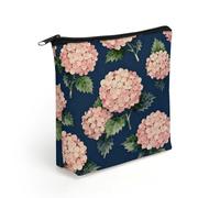 LZQPOEAS Navy Floral Makeup Bag Cute Zippered Cosmetic Pouch Travel Toiletry Organizer Waterproof Cosmetic Pouch Portable Toiletry Pouch Gift for Mom Teacher Friends