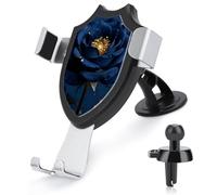 LZQPOEAS Navy Rose Car Phone Mount Universal Cell Phone Holder for Dashboard Windshield Air Vent, Rotatable Adjustable Automobile Cradle, Compatible with All 4-6 Inch Smartphone