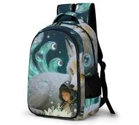 LZQPOEAS Nine-tailed Fox Backpack for Travel Double-Layer Design Leak-Proof Lightweight Portable Travel Bag Water Resistant Rucksack For Men Women Bookbag