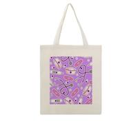 LZQPOEAS - Nurse Pattern Purple Canvas Tote Bag Cotton Fabric Tote Bag Cute Tote Bag Aesthetic Lightweight Reusable Shopping Beach Picnic Wedding Gifts