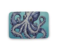 LZQPOEAS Octopus Design Floor Mat 15.7" x23.6 Stylish Multifunctional Coral Fleece Rugs Soft Super Absorbent Patterned Thick Bath Mats for Bathroom Floor,Dressing Table, Home Decor Accessories