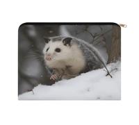 LZQPOEAS Opossum In Snow Makeup Bag Large Capacity Cosmetic Bag for Women Multi-Function Small Zipper Pouch Portable Travel Toiletry Bags Personalized Makeup Bags for Purse