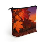 LZQPOEAS Orange Red Makeup Bag Cute Zippered Cosmetic Pouch Travel Toiletry Organizer Waterproof Cosmetic Pouch Portable Toiletry Pouch Gift for Mom Teacher Friends