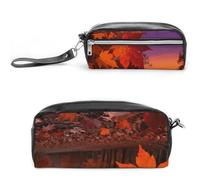 LZQPOEAS Orange Red Slim Single Piece Design Makeup Bag Multi-purpose Single Piece Cosmetic Pouch Small Cosmetic Pouch Lightweight Travel Small Cosmetic Bag