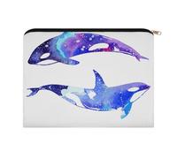 LZQPOEAS Orca Killer Whale Makeup Bag Large Capacity Cosmetic Bag for Women Multi-Function Small Zipper Pouch Portable Travel Toiletry Bags Personalized Makeup Bags for Purse