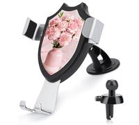 LZQPOEAS Pale Pink Car Phone Mount Universal Cell Phone Holder for Dashboard Windshield Air Vent, Rotatable Adjustable Automobile Cradle, Compatible with All 4-6 Inch Smartphone