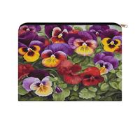 LZQPOEAS Pansy Perfection Makeup Bag Large Capacity Cosmetic Bag for Women Multi-Function Small Zipper Pouch Portable Travel Toiletry Bags Personalized Makeup Bags for Purse