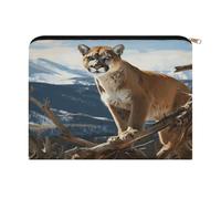 LZQPOEAS Panther Mountain Lion Makeup Bag Large Capacity Cosmetic Bag for Women Multi-Function Small Zipper Pouch Portable Travel Toiletry Bags Personalized Makeup Bags for Purse