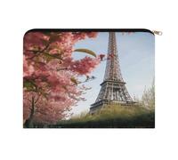 LZQPOEAS Paris Eiffel Tower Flower Makeup Bag Large Capacity Cosmetic Bag for Women Multi-Function Small Zipper Pouch Portable Travel Toiletry Bags Personalized Makeup Bags for Purse