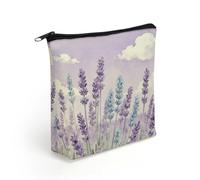 LZQPOEAS Pastel Floral Makeup Bag Cute Zippered Cosmetic Pouch Travel Toiletry Organizer Waterproof Cosmetic Pouch Portable Toiletry Pouch Gift for Mom Teacher Friends